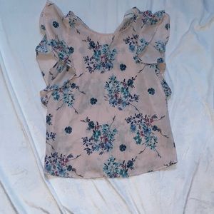 Medium pink floral blouse